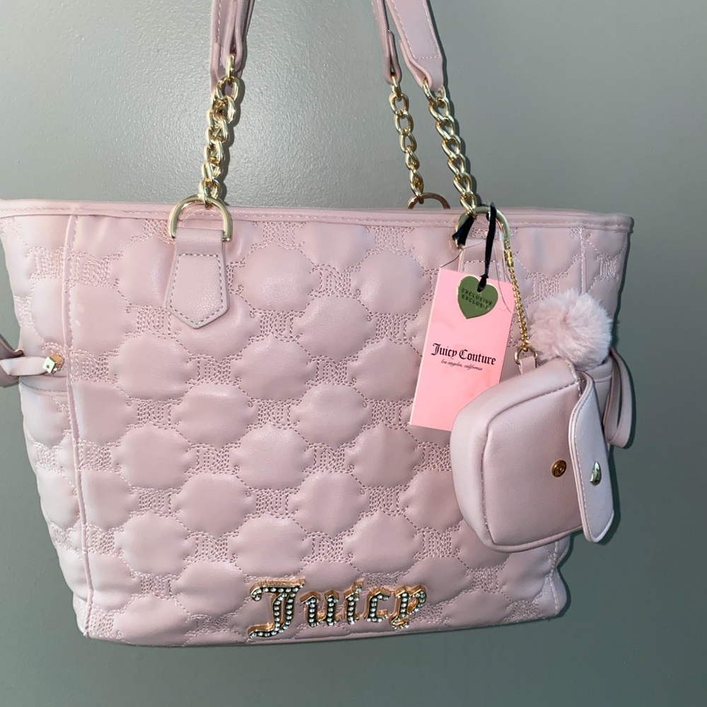 Juicy Couture Light Pink Tote with Gold Chain